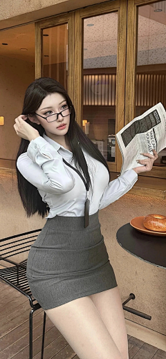 手机壁纸-窖藏美人采集到衬衣短裙~秘书装