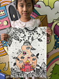 线描画：漂亮的创意灯泡里的世界作品欣赏