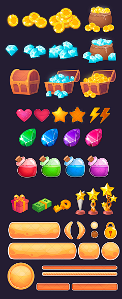 wenruart采集到宝箱 钻石 金币等升阶