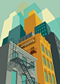 Like the treatment on the buildings. #illustrations #flat: 