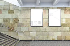 空白垂直广告牌模型地下