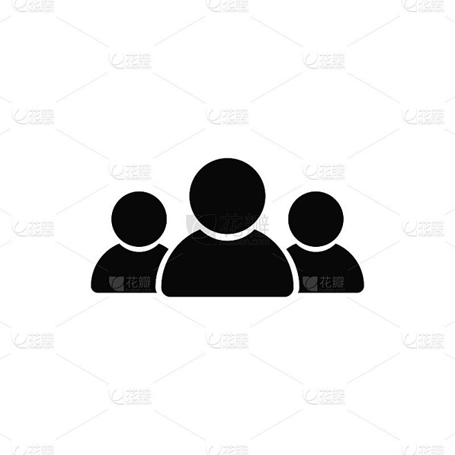 组图标矢量。人们签名，团队符号。