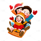 卡通感冬季女性元素贴纸