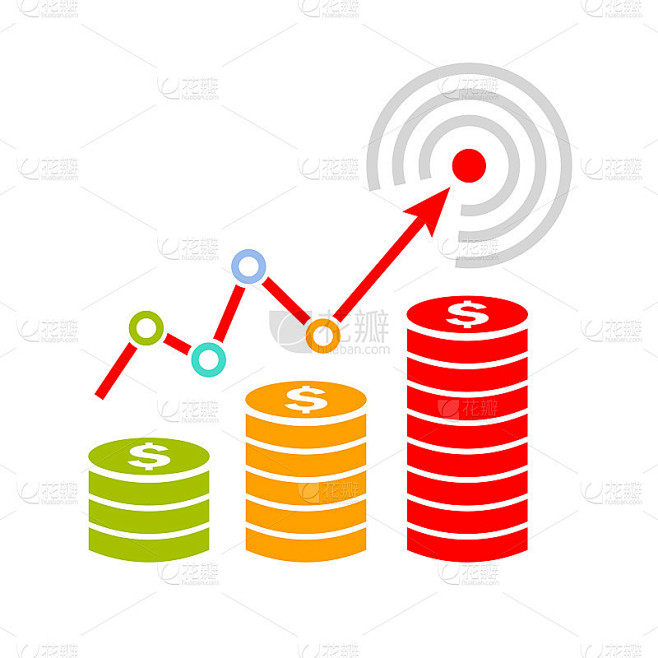 销售增长图表向量图标
