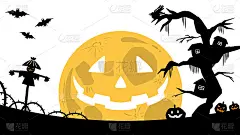 万圣节月光白色背景墙纸