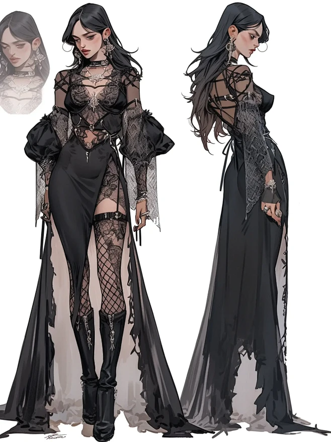 维多利亚 | 角色设计 | 哥特城堡女主人服设-花瓣网