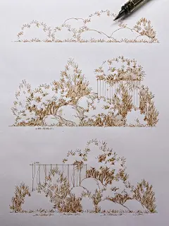 今日份景观手绘练习素材分享_8_悲伤柿子鸡_来自小红书网页版