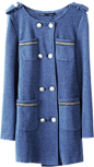 蓝灰色双排扣OL通勤外套（多色）-最搭配