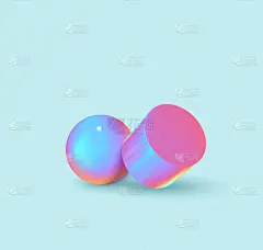 创意设计海报，极简艺术潮流矢量插图。抽象背景与形状3d。