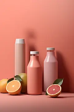AI数字艺术饮料瓶包装样机模型