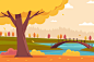 Flat background for autumn celebration