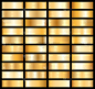 Collection of golden metallic gradient. Brilliant 