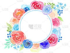 多色的,植物,边框,华丽的,贺卡,水彩画颜料,背景分离,结婚请柬,华贵,浪漫