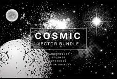 01251点击下载复古宇宙太空科幻漫画卡通人物形象手绘AI矢量图案形笔刷设计素材 (2)