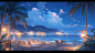 002免费素材:海边夜景 - 小红书