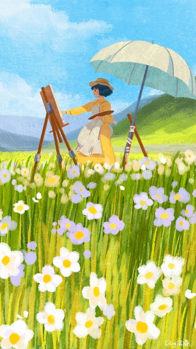 起风了
by 绿漆__【参考】手绘插画风...