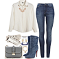 A fashion look from January 2015 featuring long sleeve shirts, blue jeans and high heel boots. Browse and shop related looks.