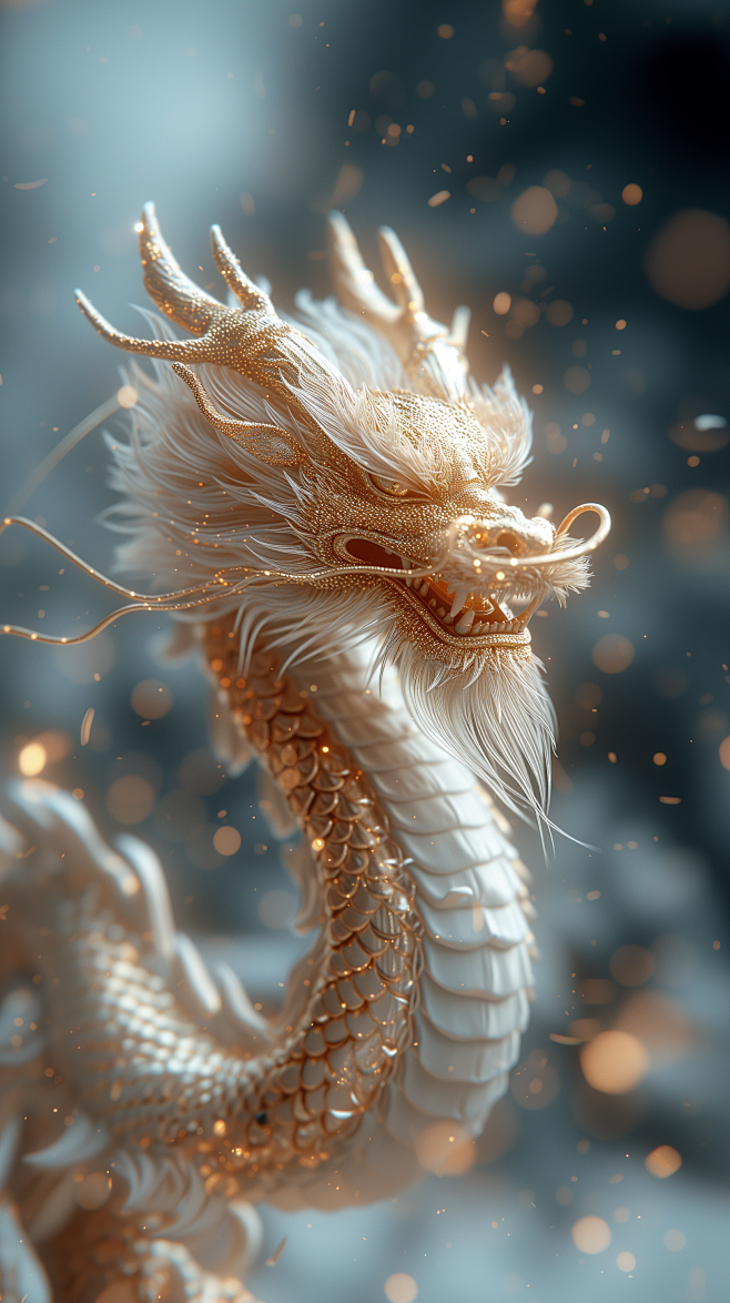 金色的龙 龙年 中国龙素材 3D渲染 A...
