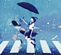 制服少女的忧郁、插画、绘画、少女、日式