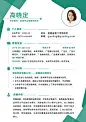 新媒体运营岗位简约清新绿色求职简历