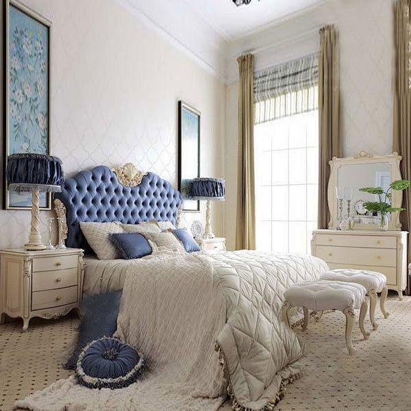 [] 法式家具双人床 唯美的色调加上靓丽...