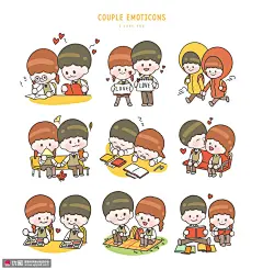 男孩女孩 生活日常 学生时代 人物插图插画PSD15 人物插画 卡通男女