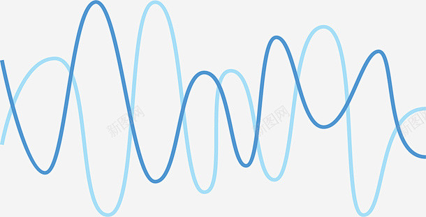 蓝色波浪线条声波矢量图 免费下载 页面网...