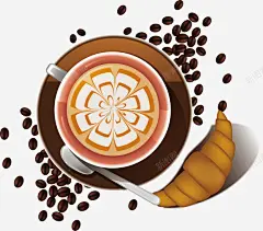 美味牛角包咖啡下午茶矢量图高清素材 下午茶 咖啡 咖啡豆 牛角包 矢量png 美味下午茶 矢量图 免抠png 设计图片 免费下载