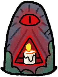 An ancient stone holding a single candle.