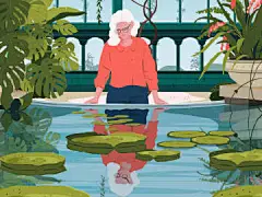 #行走的艺术#  温暖美好的色调氛围，让人感受到了岁月静好的样子~    \插画师Liza Rusalskaya ​​​​