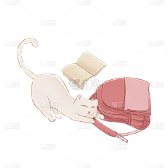 卡通感母亲节猫元素贴纸