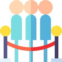 Queue free icon 排队 蓝色 绿色 黄色 人