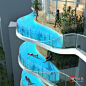创意阳台泳池 高处泳池设计 玻璃泳池 透明泳池