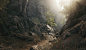 Unreal Engine 4 Environment -Ravine : Ravine environment made in Unreal Engine 4. Rocks sculpted in Zbrush and textured in Substance Painter and Designer. All the other textures are made in Substance Designer by myself. All the assets are made by me from 