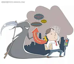 卡通人物插画 拿着镰刀的死神和拿着公文包的男士插画|卡通人物|卡通人物图片|镰刀|漫画人物|男士|人物|人物素材|人物图片|矢量人物|死神|死亡