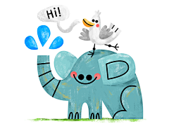 Charice采集到插画-动物-大象