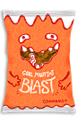 Monster Muffins : Proposed packaging design for a line of muffins designed for school children. Each flavor would feature a different monster with its own unique personality to engage the children in the product as a whole, not just the food inside. The p