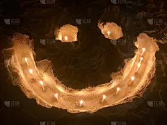 微笑的蜡烛放在沙中雕刻在元宵节佳节