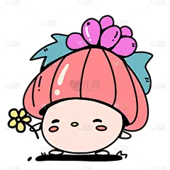 手绘-拟人化植物插画贴纸-多肉植物