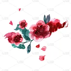 可爱的水彩手绘抽象花