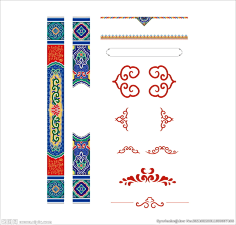 古代中式建筑横梁彩绘波浪彩绘花纹|富贵图案|-花瓣网|陪你做生活的设计师