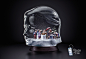 dandruff shampoo Snow Globe snowball snow head glass CGI family Office