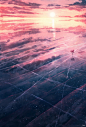 @图维画社  | 国人画师【JW】孤独少女-风景-唯美-夜晚-星空-治愈唯美场景插画