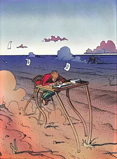 Moebius  - 1991 Flyleaf of french comics magazine “A SUIVRE” “Silence, We Are Dreaming” Special issue designed by Moebius, Editions Casterman, Paris July 1991