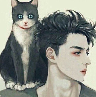 猫男头二次元动漫男生男神手绘头像