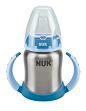 NUK 10255254 Learner Cup, Flaschenkörper aus hochwertigem Edelstahl, langlebig und hygienisch, 1 Stück, 125 ml, blau: Amazon.de: Baby