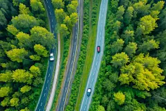 沿途风景蓝天白云高速公路摄影图