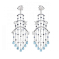 Diamond, Sapphires & Blue Topaz Briolette Drops Under The Sea Chandelier Earrings