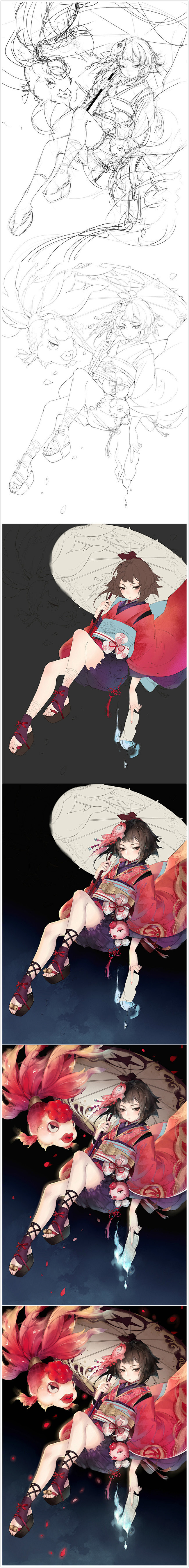 阴阳师手游 同人图 插画 壁纸 | 神乐...