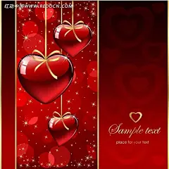 动感爱心挂饰贺卡红色背景|红色心形素材|节日素材|金色蝴蝶结|精美情人节卡片|情人节CARD|情人节x展架背景|情人节海报背景|情人节贺卡|情人节设计模板|情人节矢量素材|情人节素材|矢量素材|心素材|心形背景|炫彩背景